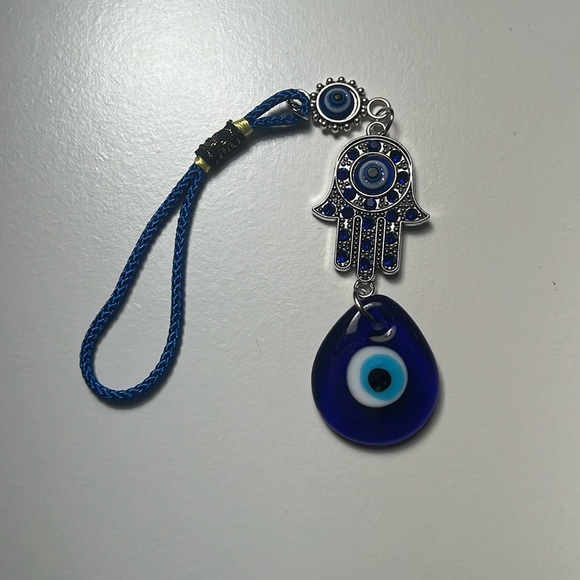Blue Evil Eye Hamsa Keychain Car Accessory Home Protection - Picture 2 of 5